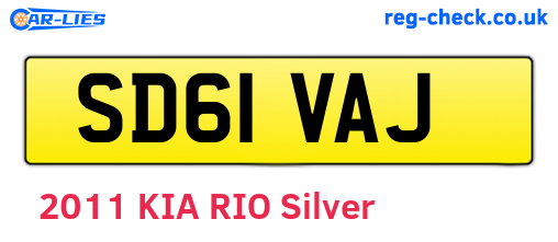 SD61VAJ are the vehicle registration plates.