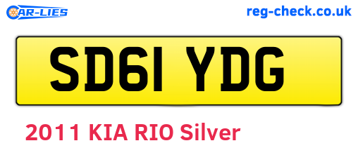 SD61YDG are the vehicle registration plates.