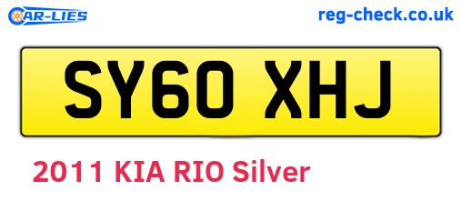 SY60XHJ are the vehicle registration plates.