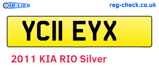 YC11EYX are the vehicle registration plates.