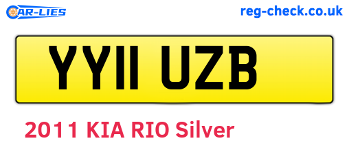 YY11UZB are the vehicle registration plates.