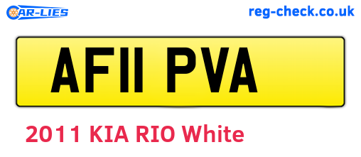 AF11PVA are the vehicle registration plates.