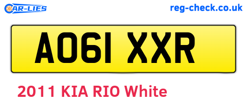 AO61XXR are the vehicle registration plates.