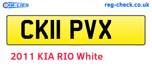 CK11PVX are the vehicle registration plates.