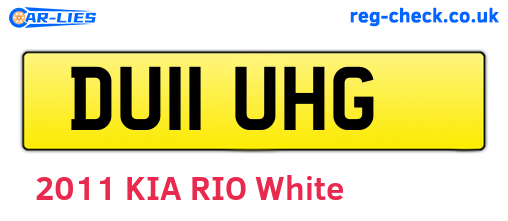 DU11UHG are the vehicle registration plates.