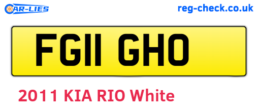 FG11GHO are the vehicle registration plates.