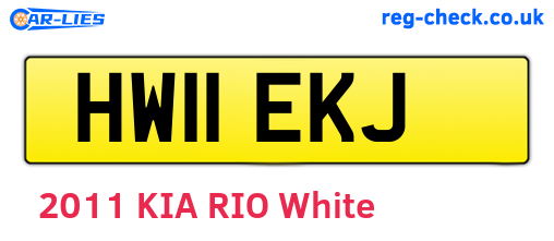 HW11EKJ are the vehicle registration plates.