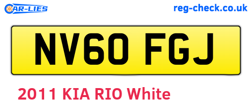 NV60FGJ are the vehicle registration plates.