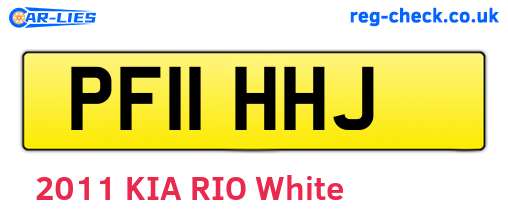 PF11HHJ are the vehicle registration plates.