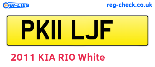 PK11LJF are the vehicle registration plates.
