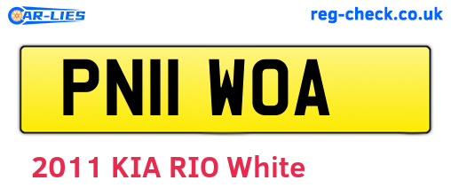 PN11WOA are the vehicle registration plates.