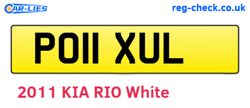 PO11XUL are the vehicle registration plates.