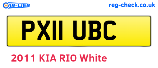PX11UBC are the vehicle registration plates.