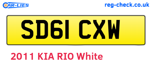 SD61CXW are the vehicle registration plates.