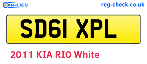 SD61XPL are the vehicle registration plates.