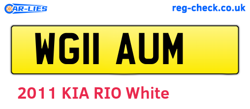 WG11AUM are the vehicle registration plates.