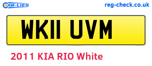 WK11UVM are the vehicle registration plates.