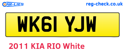 WK61YJW are the vehicle registration plates.