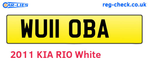 WU11OBA are the vehicle registration plates.