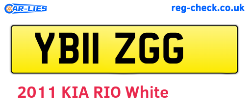 YB11ZGG are the vehicle registration plates.