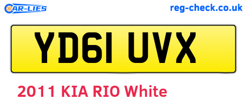 YD61UVX are the vehicle registration plates.