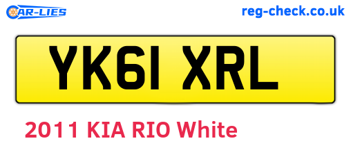 YK61XRL are the vehicle registration plates.