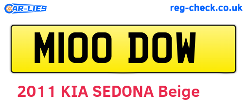 M100DOW are the vehicle registration plates.