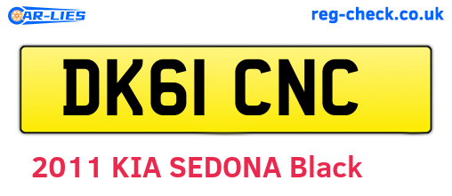 DK61CNC are the vehicle registration plates.