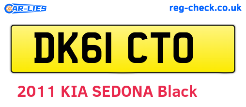 DK61CTO are the vehicle registration plates.