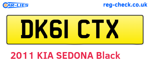 DK61CTX are the vehicle registration plates.