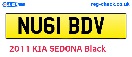 NU61BDV are the vehicle registration plates.
