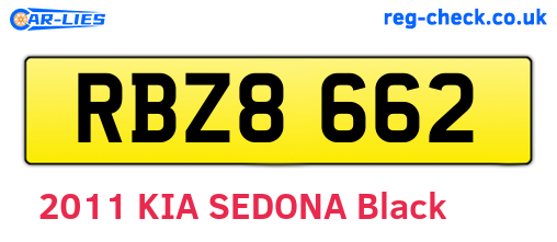 RBZ8662 are the vehicle registration plates.