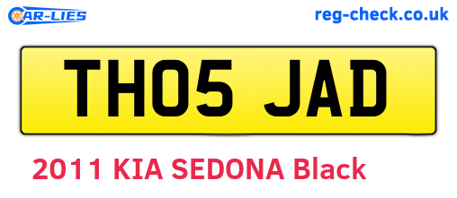 TH05JAD are the vehicle registration plates.
