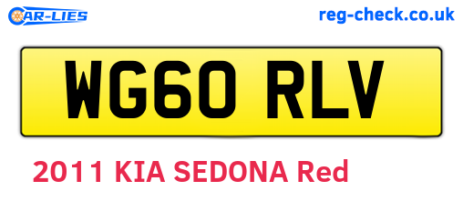 WG60RLV are the vehicle registration plates.