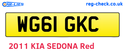 WG61GKC are the vehicle registration plates.