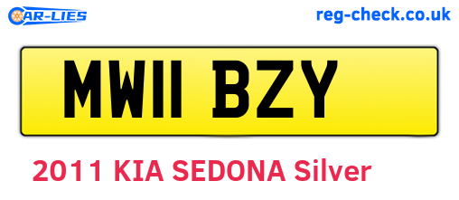 MW11BZY are the vehicle registration plates.