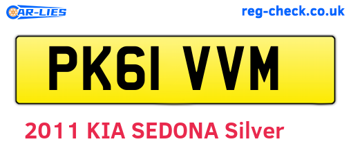 PK61VVM are the vehicle registration plates.