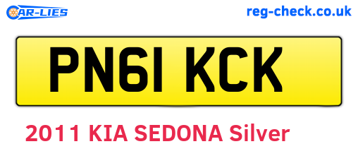 PN61KCK are the vehicle registration plates.