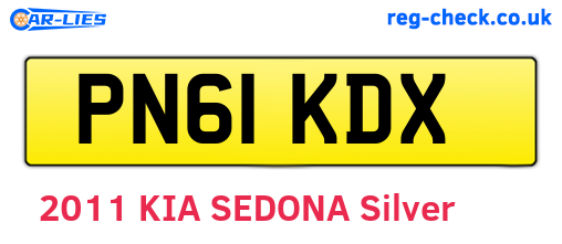 PN61KDX are the vehicle registration plates.
