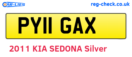 PY11GAX are the vehicle registration plates.
