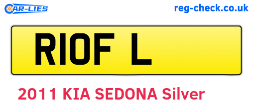 R1OFL are the vehicle registration plates.
