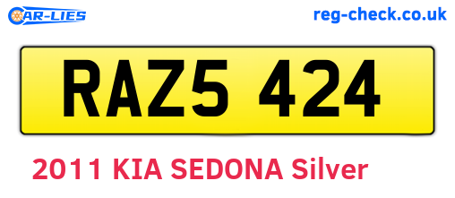 RAZ5424 are the vehicle registration plates.