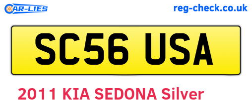 SC56USA are the vehicle registration plates.
