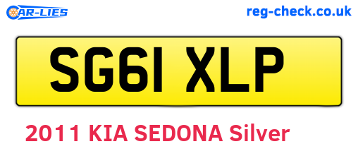 SG61XLP are the vehicle registration plates.