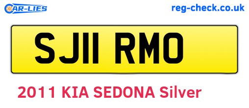 SJ11RMO are the vehicle registration plates.