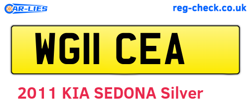 WG11CEA are the vehicle registration plates.