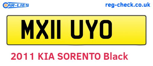 MX11UYO are the vehicle registration plates.