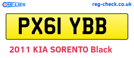 PX61YBB are the vehicle registration plates.