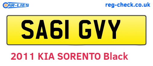 SA61GVY are the vehicle registration plates.