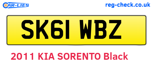 SK61WBZ are the vehicle registration plates.